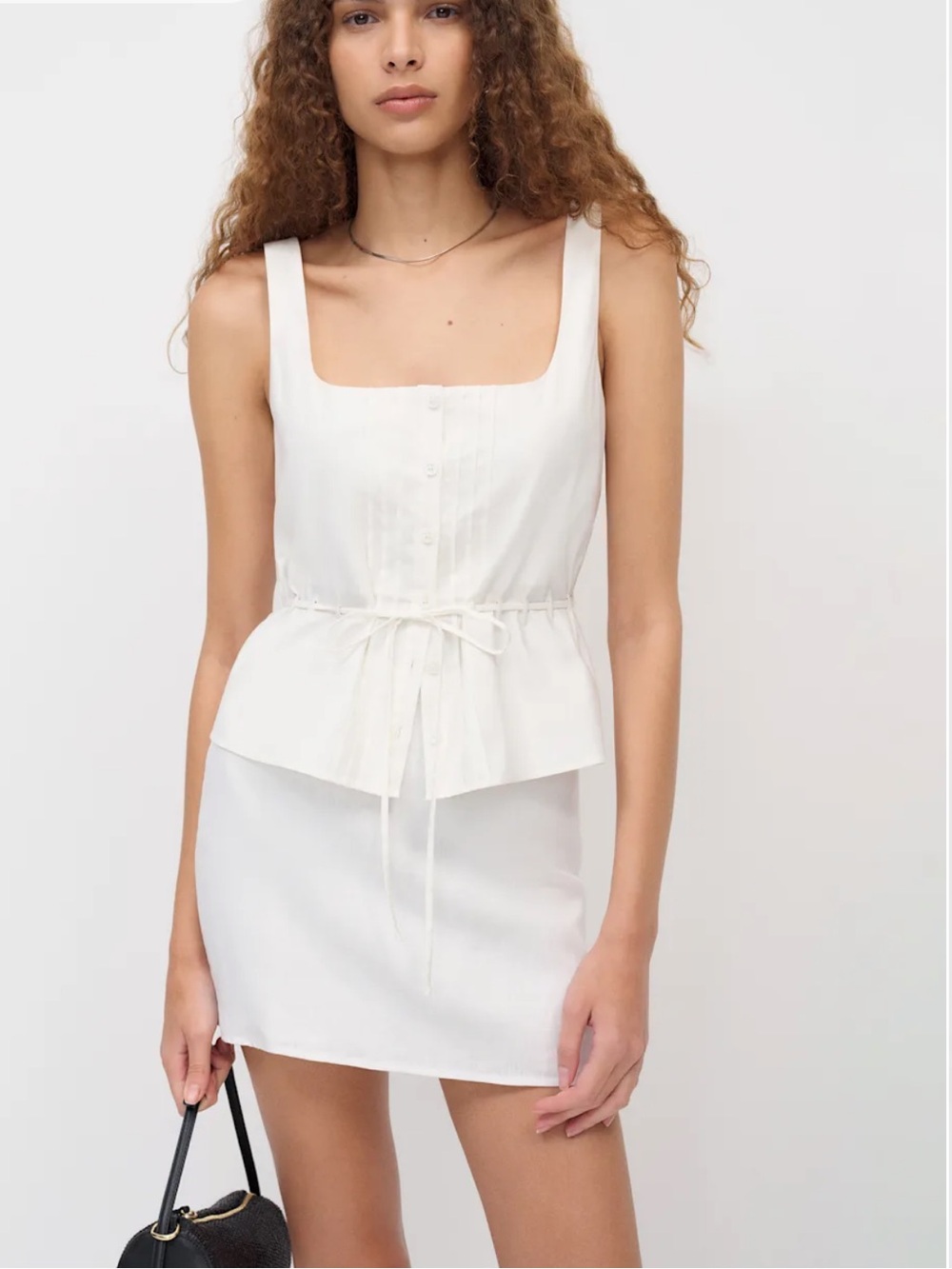 Reformation White Veranda Linen Mini Skirt